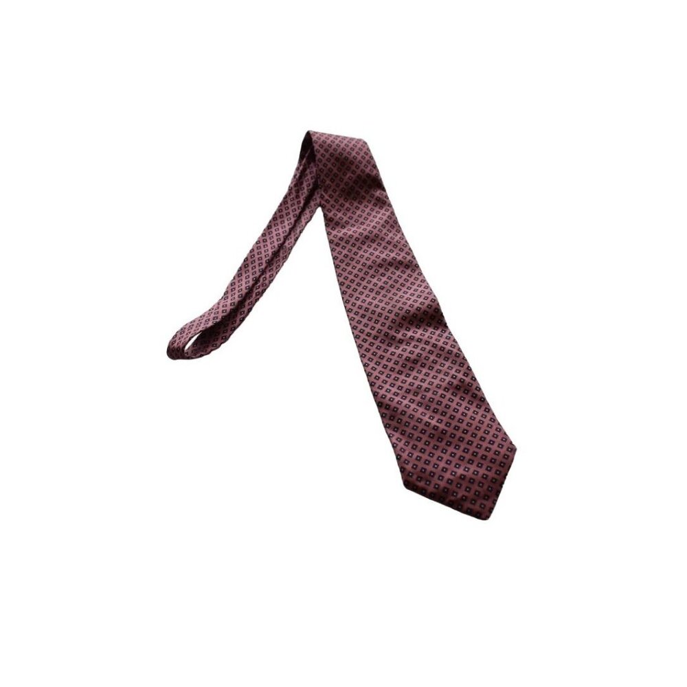Men's Vintage Wittcomb & Keith Silk Pink Neck Tie W/Blue Diamond print
